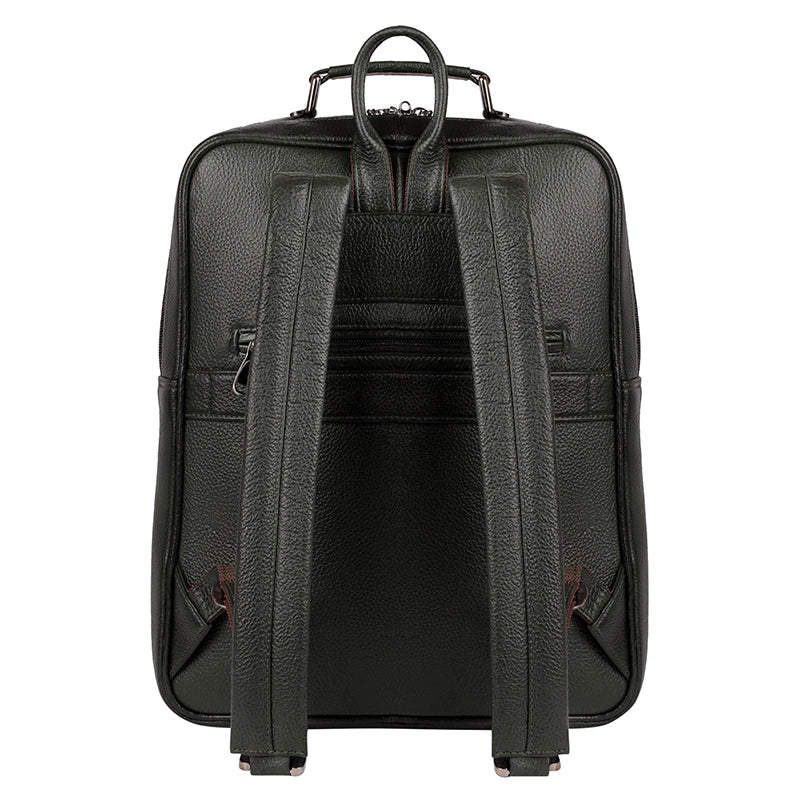 MarkStyling – Croc-Textured Green Leather Backpack with Top Handle