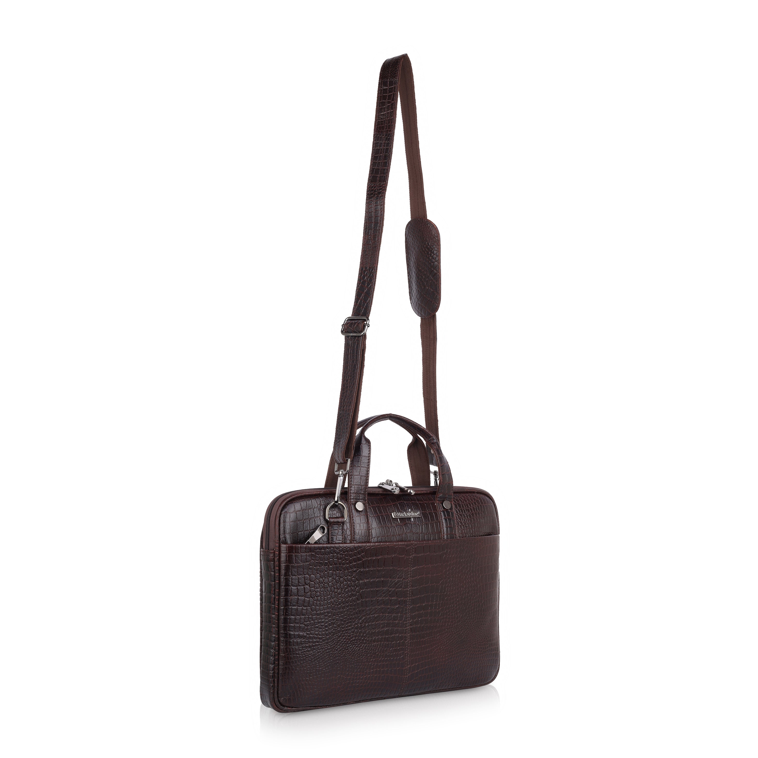 MarkStyling Crocodile Texture Laptop Bag – Luxurious Finish with Professional Appeal