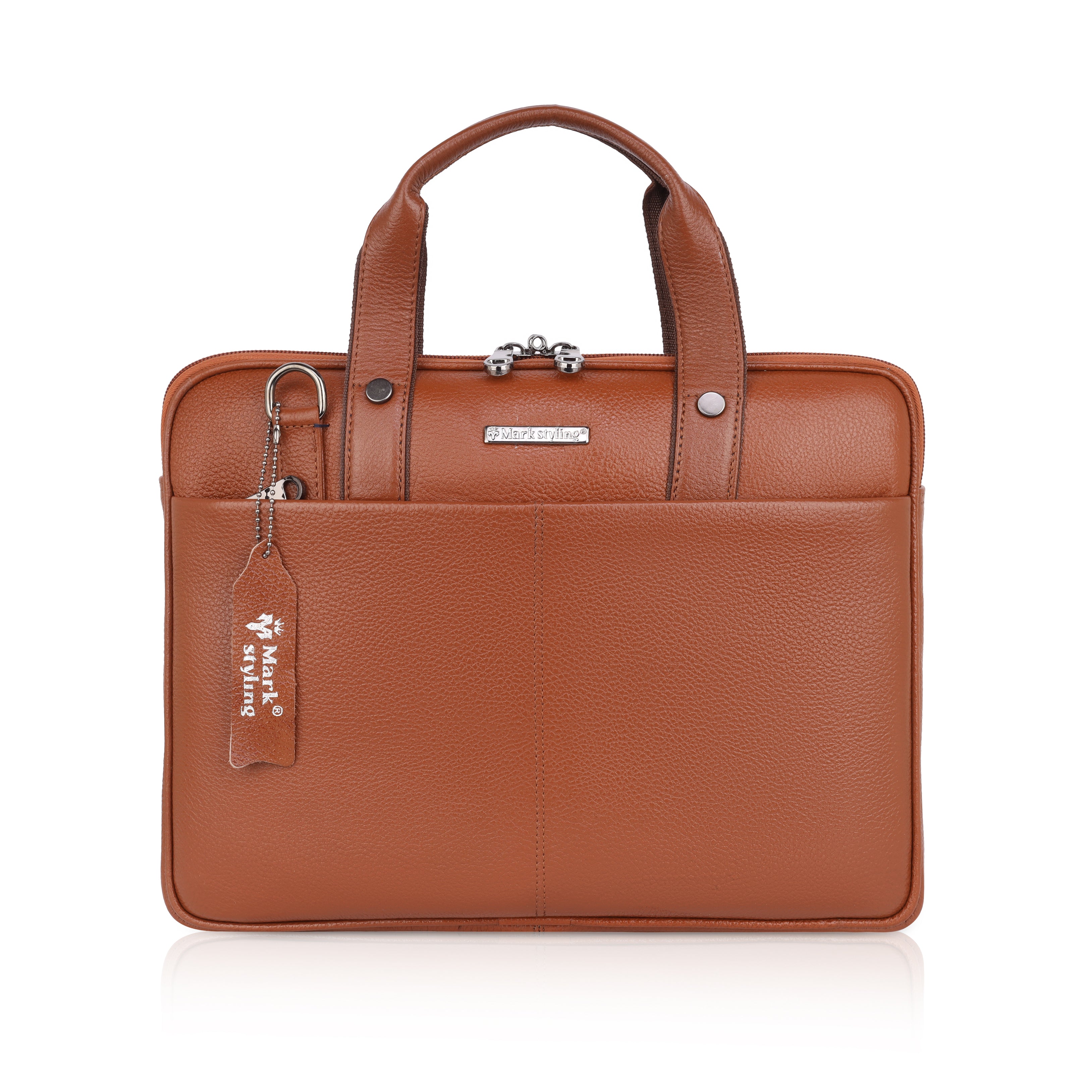 MarkStyling Tan Textured Laptop Bag for Professionals – Slim & Stylish Design