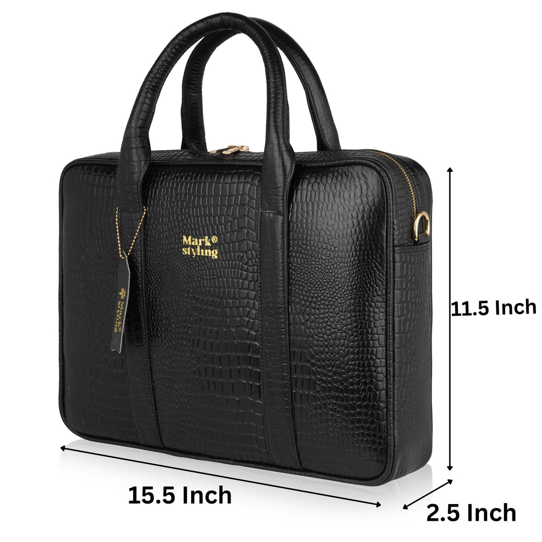 MarkStyling Premium Black Laptop Bag for Men & Women