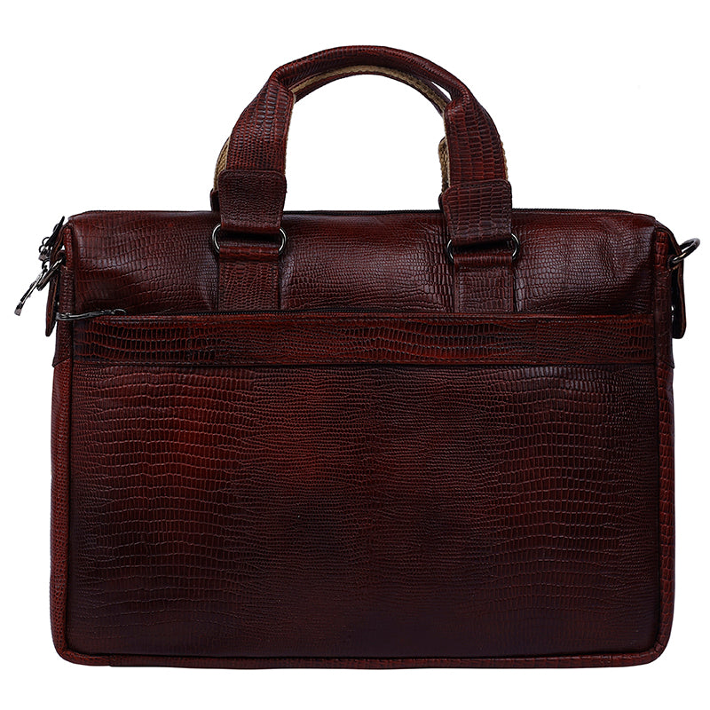 MarkStyling – Maroon Textured Laptop Bag with Dual Stripe Accent