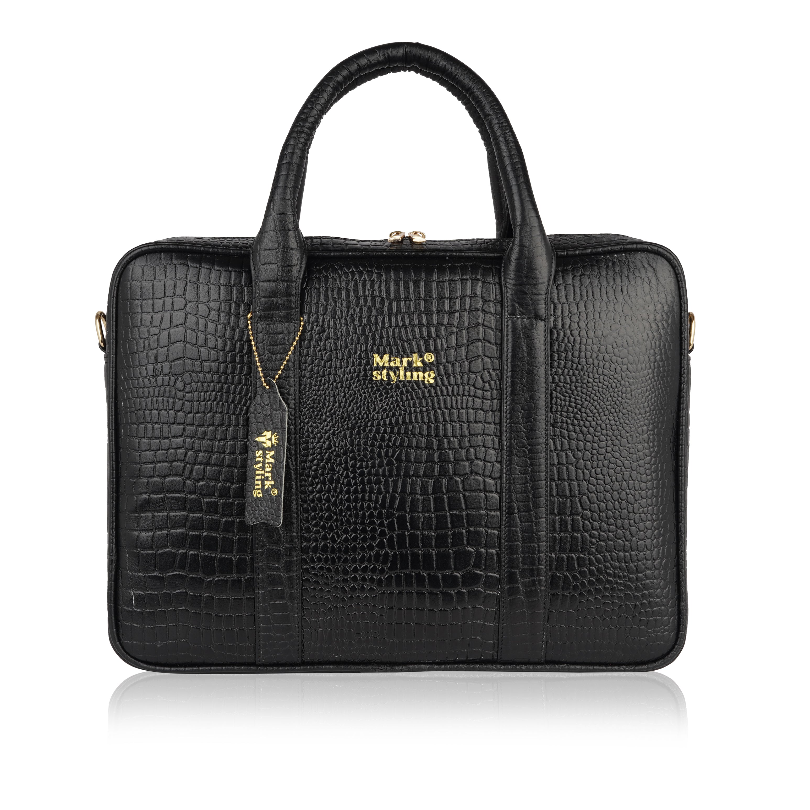 MarkStyling Premium Black Laptop Bag for Men & Women