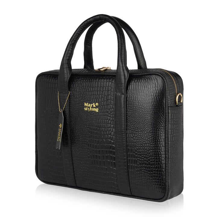 MarkStyling Premium Black Laptop Bag for Men & Women