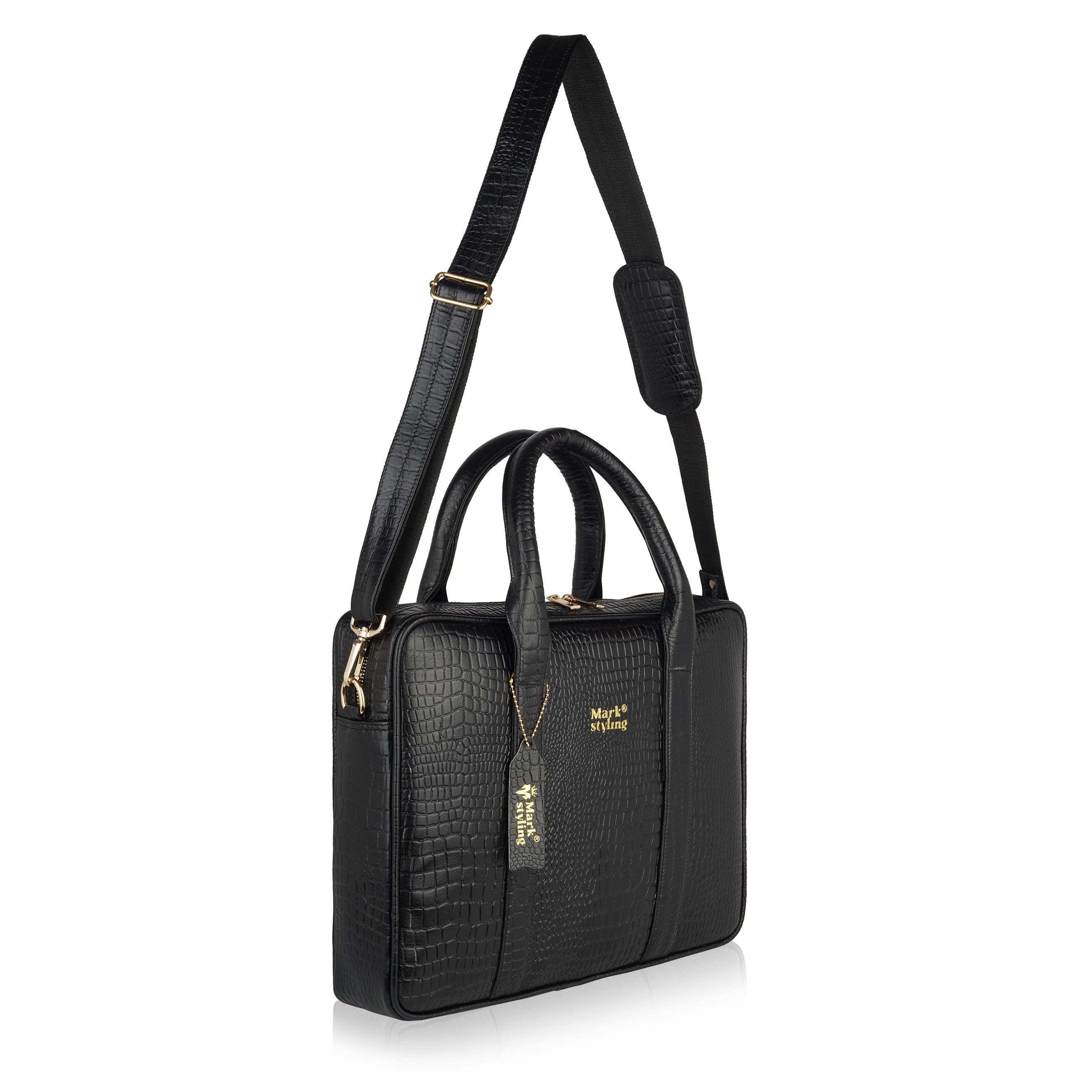 MarkStyling Premium Black Laptop Bag for Men & Women