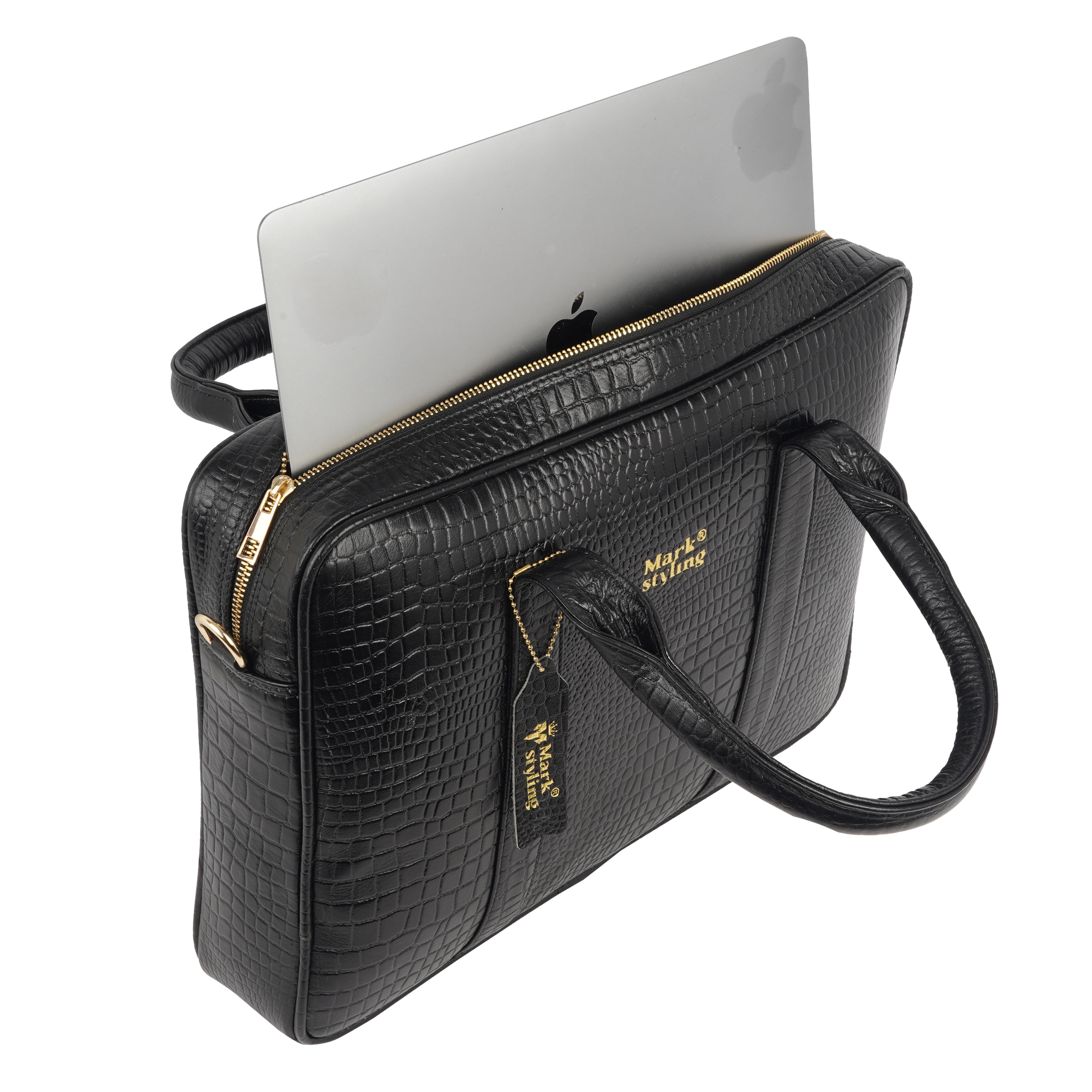 MarkStyling Premium Black Laptop Bag for Men & Women