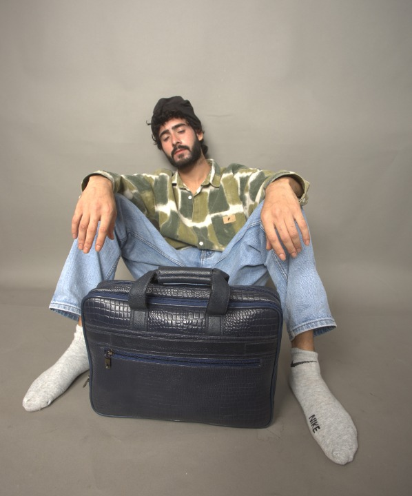 MarkStyling – Unisex – Midnight Croco-Textured Leather Office Bag