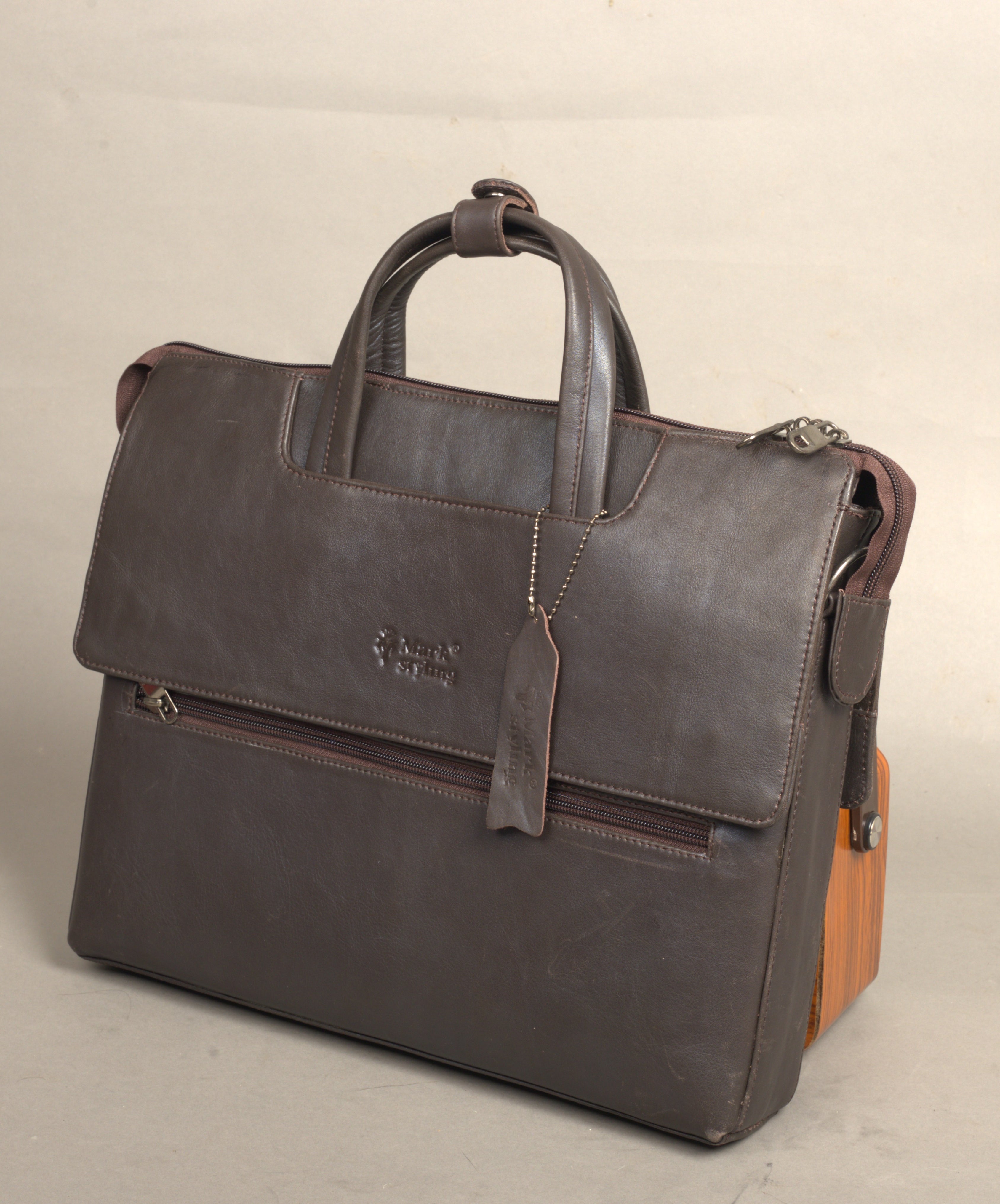MarkStyling – Unisex – Vintage Brown Leather Messenger Bag