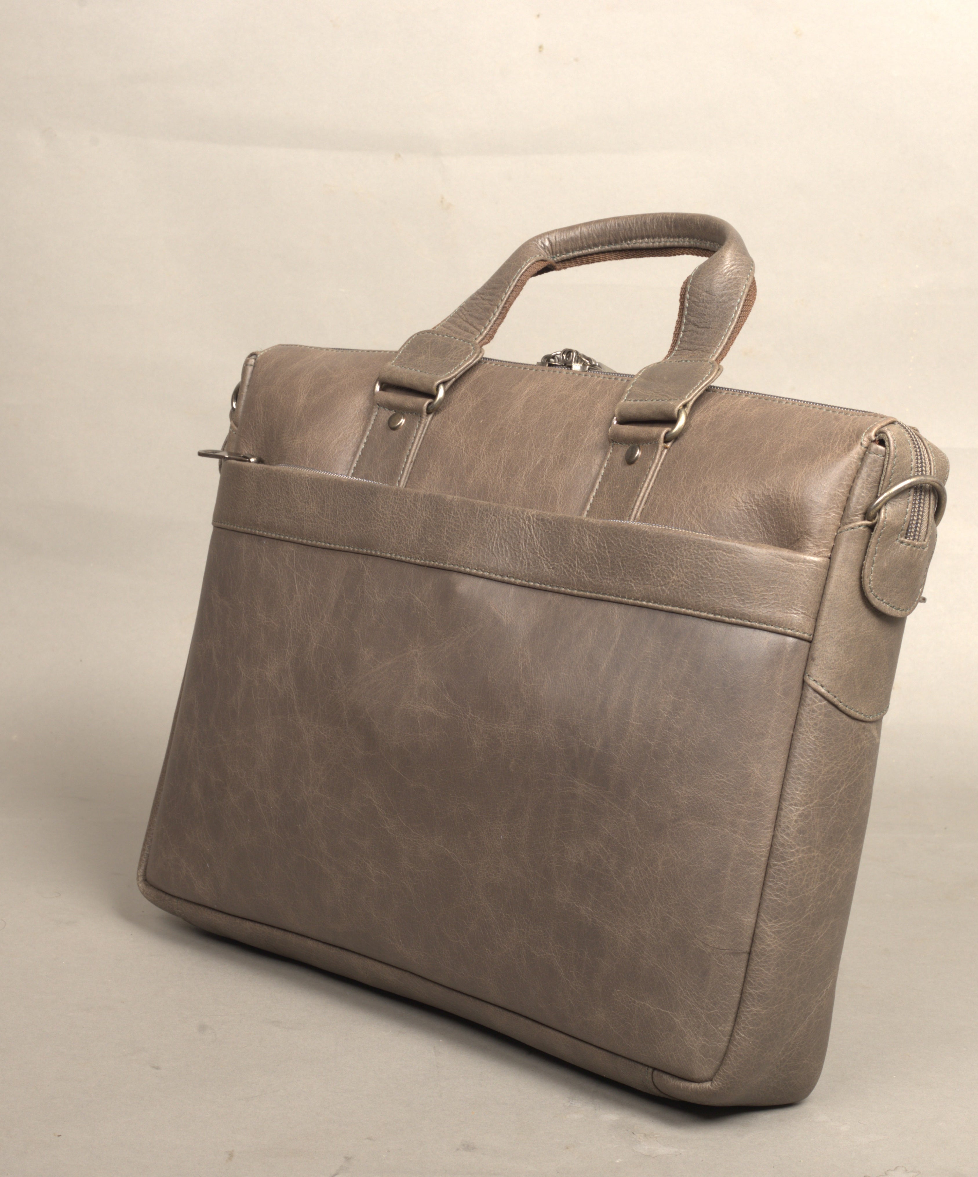 MarkStyling – Unisex – Grey Executive Leather Bag