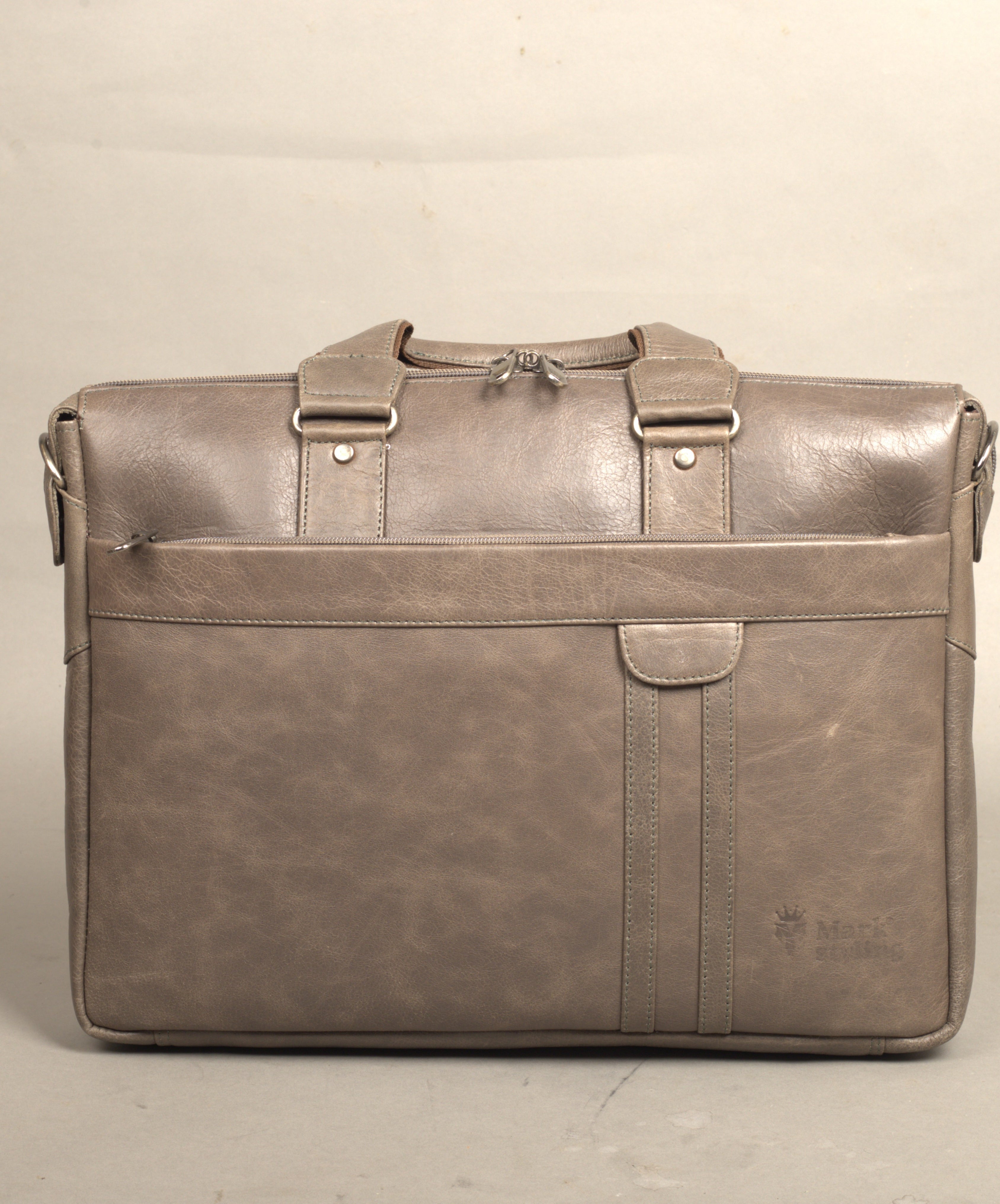 MarkStyling – Unisex – Grey Executive Leather Bag