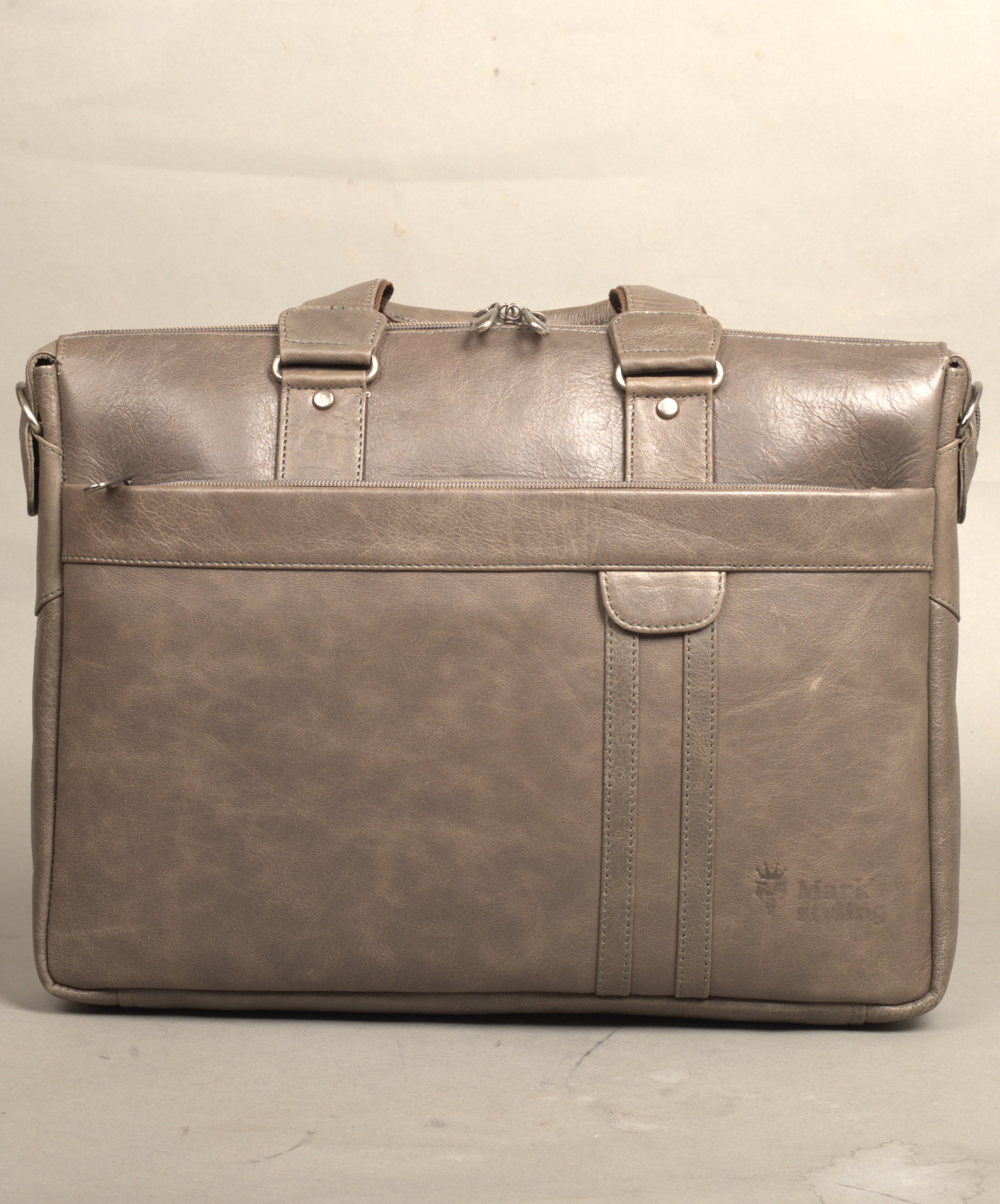 MarkStyling – Unisex – Grey Executive Leather Bag