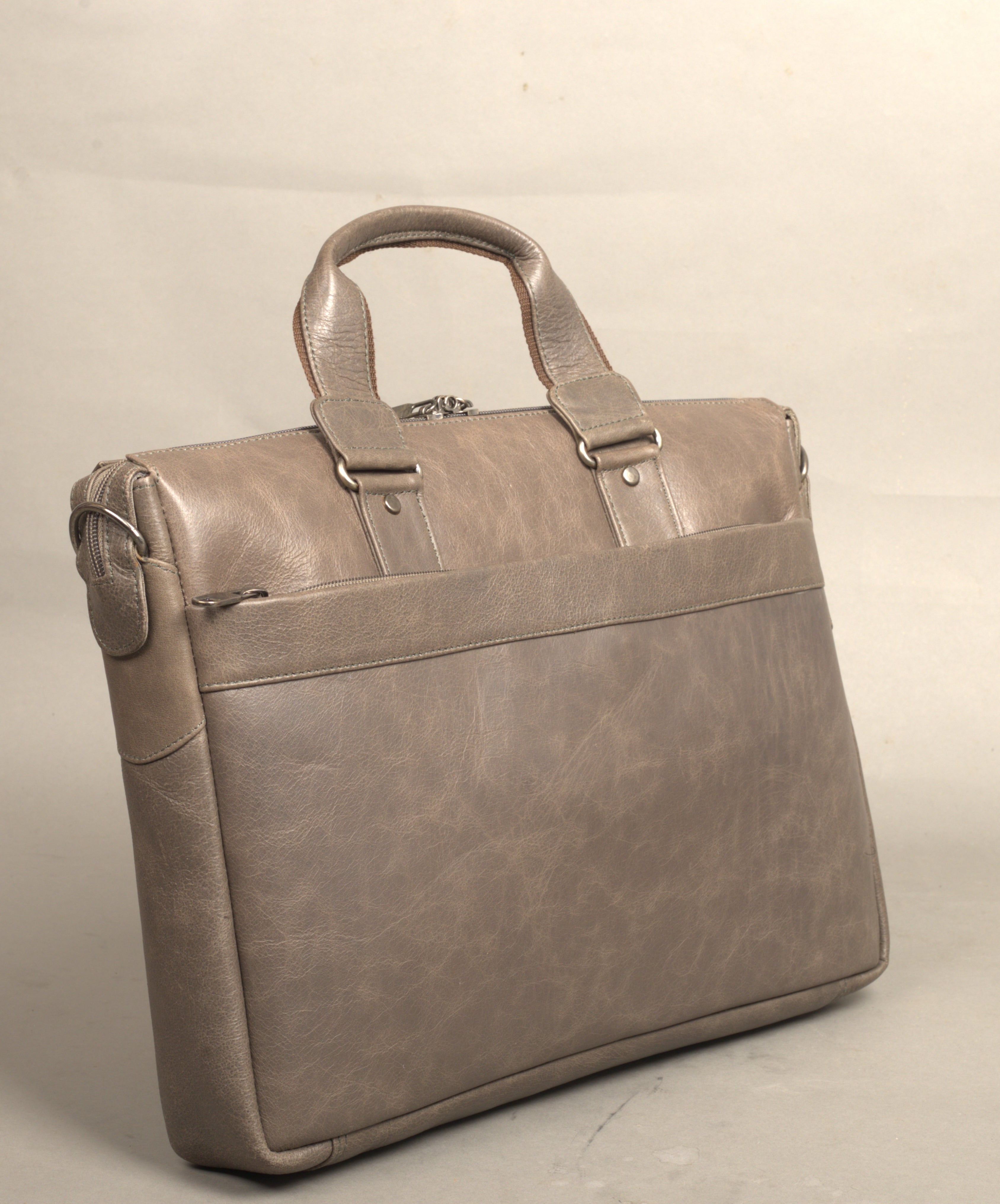 MarkStyling – Unisex – Grey Executive Leather Bag