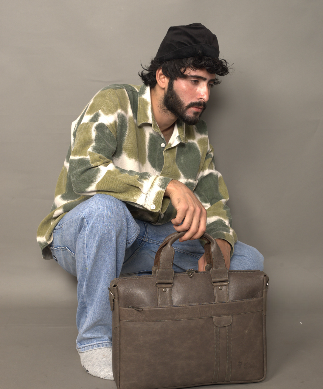 MarkStyling – Unisex – Ashstone Axis Leather Bag