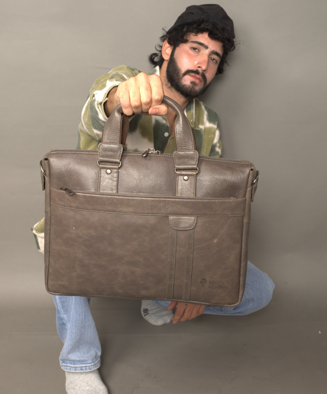 MarkStyling – Unisex – Ashstone Axis Leather Bag