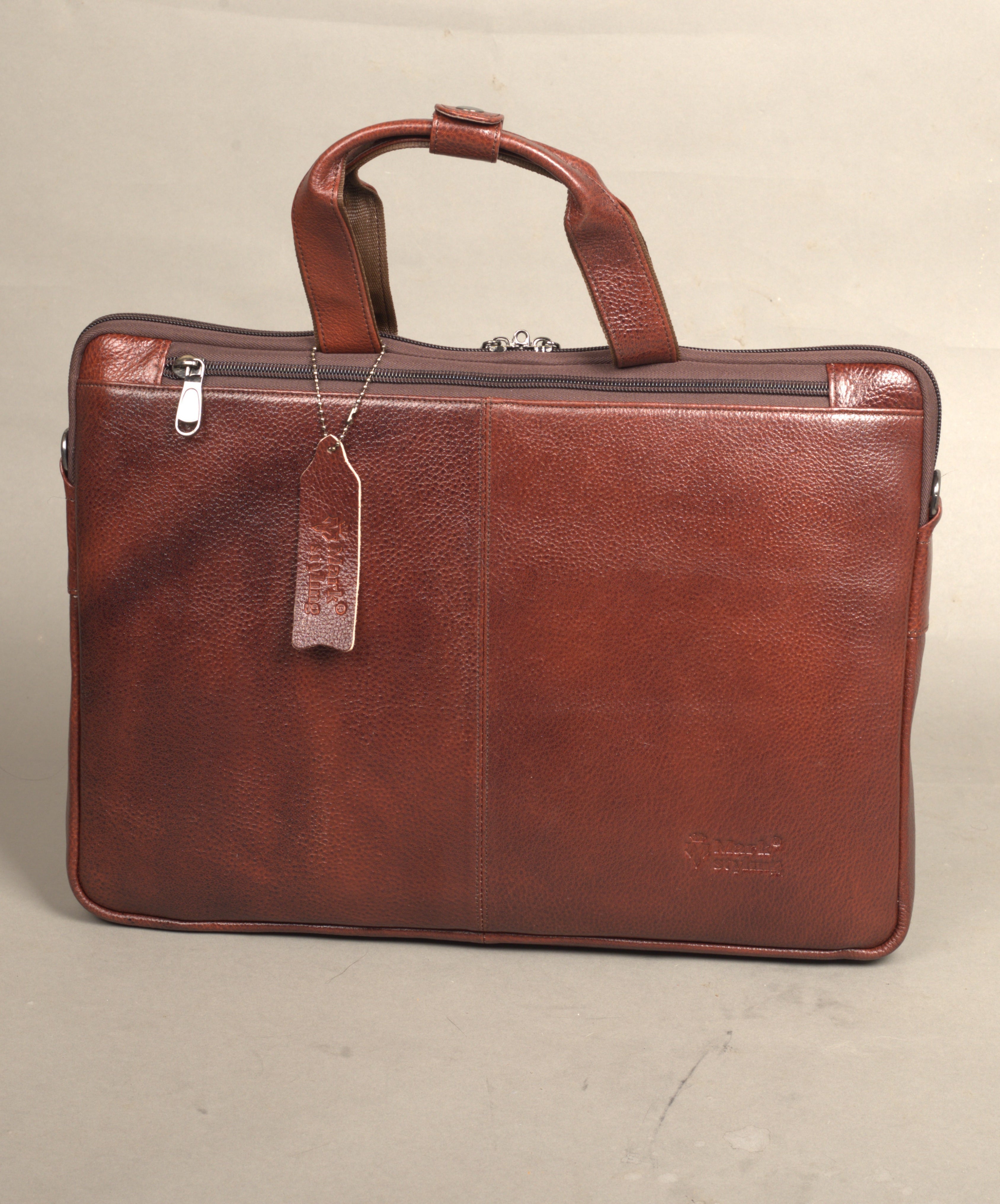 MarkStyling – Unisex – Chestnut Textured Leather Bag