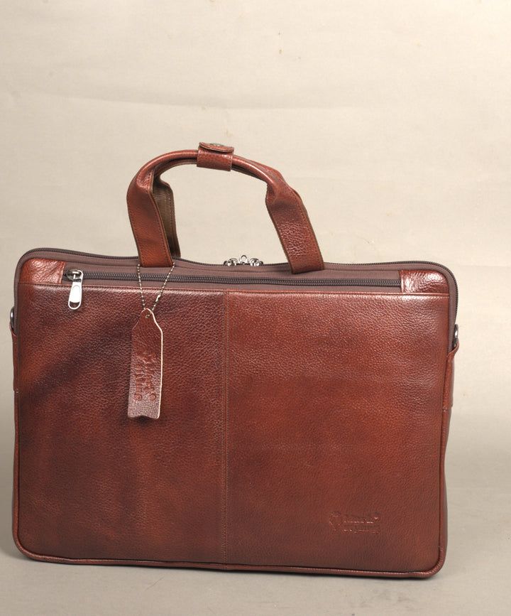 MarkStyling – Unisex – Chestnut Textured Leather Bag