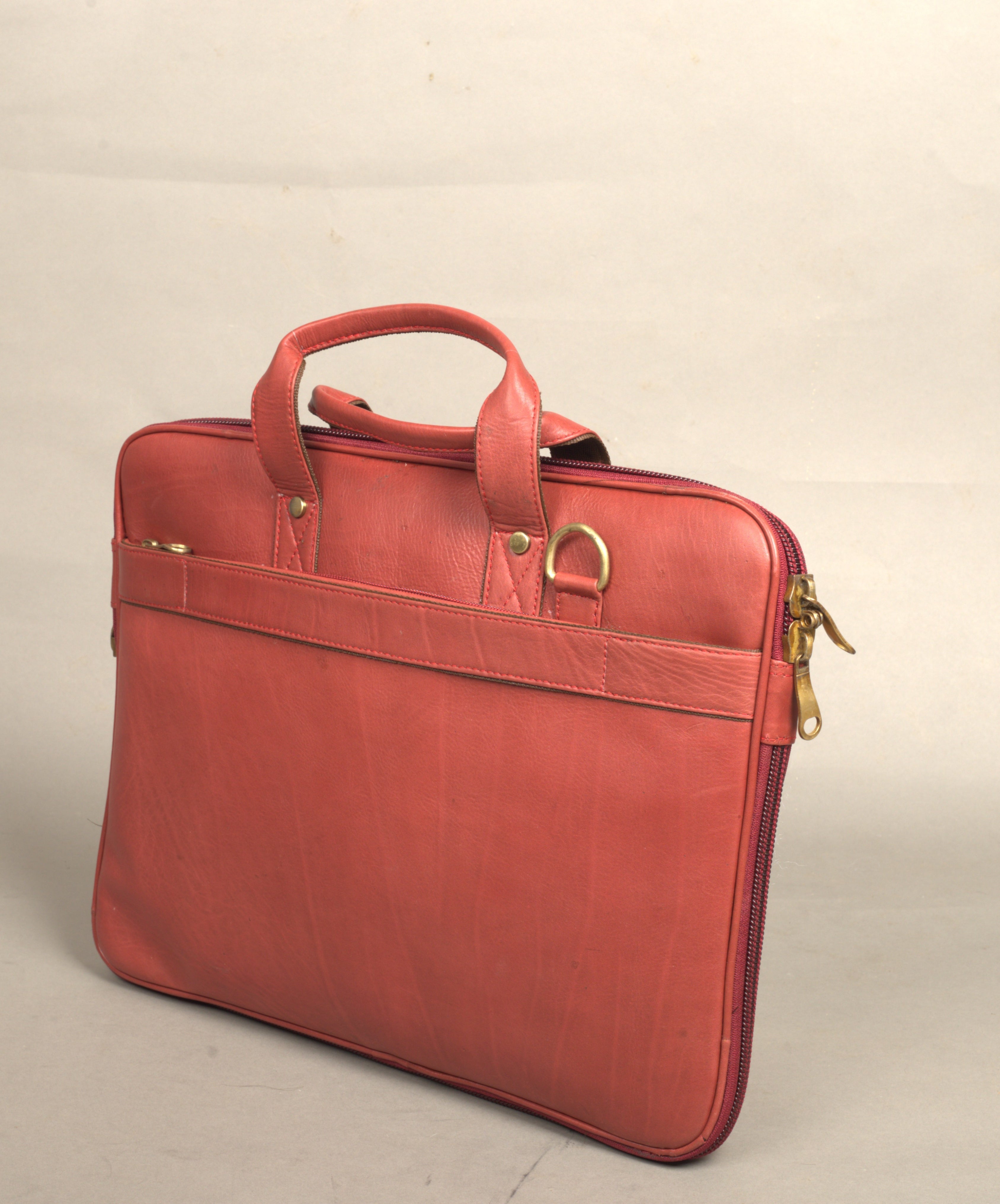 MarkStyling – Unisex – Vintage Red Leather Office Bag