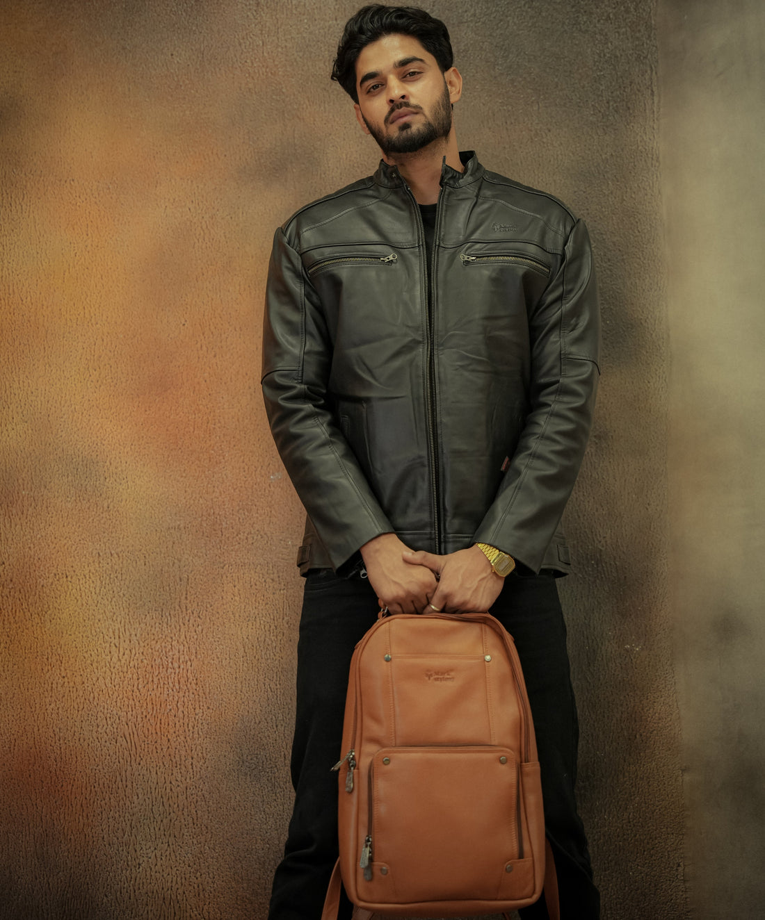MarkStyling – Vintage Camel Leather Backpack